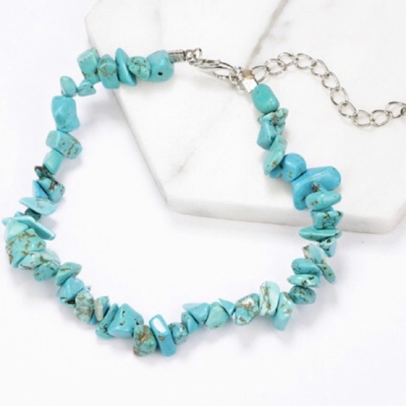 Turquoise Two Piece Anklet Set - Picture 3 of 7